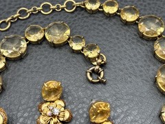 J. Crew Flowers Asymmetrical Runway Bib Necklace Earrings Set Vintage Revival