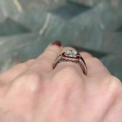 3.00 CT White Round Cut CZ & Pink Art Deco Vintage Style Wedding 925 Silver Ring