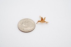 Vintage 14k Rose Gold Hummingbird Pin