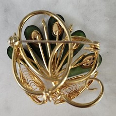 Vintage Filigree Goldtone Brooch