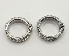 Clear Baguette Sparkly Rhinestone Hinged Clip On Small Hoop Vintage Earrings