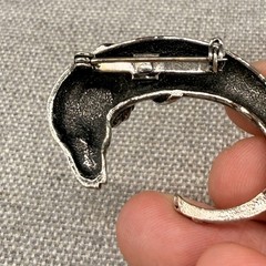 Vintage Brooch Silver Tone Rams Head 2 Inches