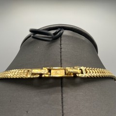 VTG Monte Square Geometric Gold Tone Chain Necklace With Clasp Extender