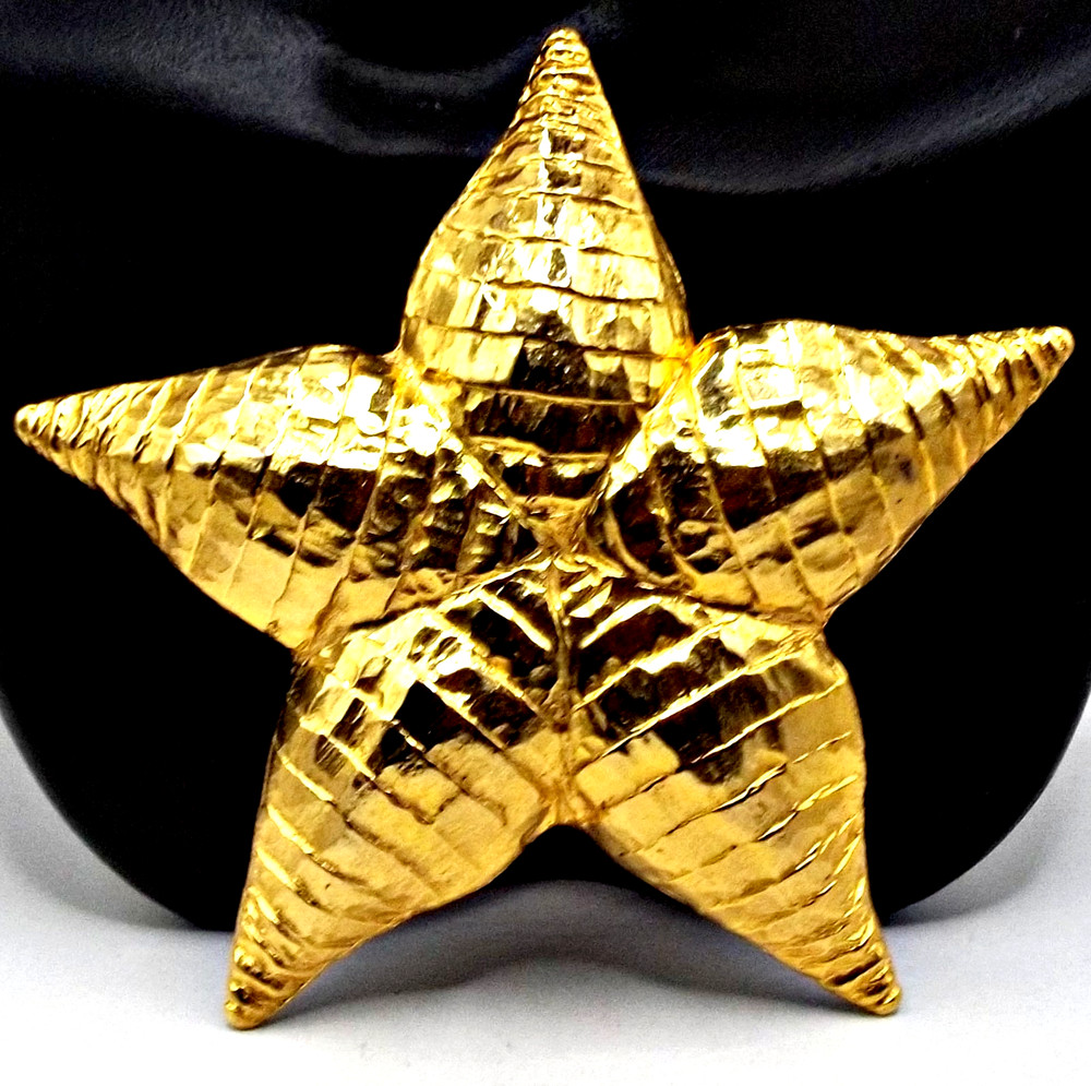 Vintage Signed Cadoro Starfish Brooch Pendant Gold-tone Runway Statement Rare NY