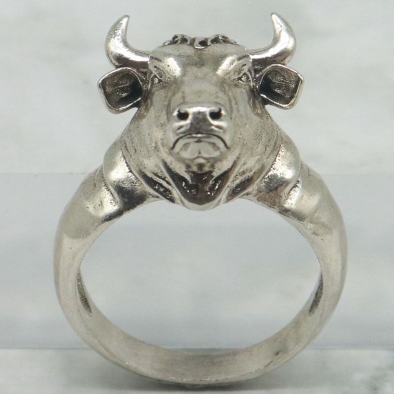 Buy 2 Get 1 Free 3D Taurus Bull Head Horns Men’s Stainless steel Rings Many Size