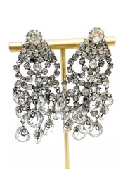 JULIANA Delizza & Elster Bezel Set Crystal Bib Necklace Earrings Vintage Jewelry
