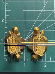 Vtg 80s Glamour Red AB Rhinestone Clip On Earrings Goldstone Made In USA Climber