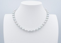 14k Light Blue Pearl Necklace Strand Yellow Gold 8.6mm 16″ Cultured NG1946