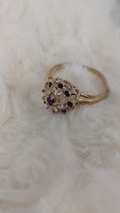 Vintage 18KT Gold Plated Rhinestone Cluster Ring