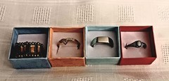 Jewelry lot 4 beautiful rings SIZE 11 stretchable Black onyx stone
