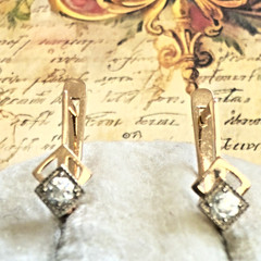 14k 583 Gold Earrings – Vintage East European Soviet USSR Era – #1720