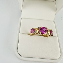VTG Ross Simons Ruby Gold Vermeil 925 Sterling Silver Cluster Ring SZ8 Read
