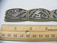 Vtg Taxco Sterling Panel Bracelet 6 3/4″ Length
