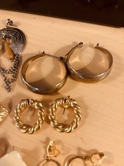 Lot 14 Gold & Silver Plate Pierce Earrings Fashion Costume Jewelry
