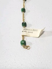 Vintage Imitation Jade Buddha Necklace 24″ Set Bracelet 6″