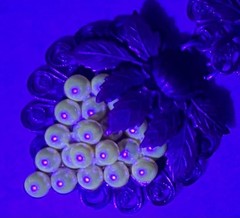 Rolled Gold Antique Grape Bunch Leaf Pendant Necklace Ornate Slide Clasp 1900s