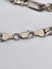 Vintage Italy 925 Sterling Silver Figaro Link Chain Bracelet 8.5″
