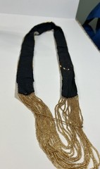 Vintage Southwestern Style Beaded Black Silver And Gold Necklace Jewelry