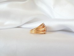 Sterling Silver 925 Gold on Natural Irradiated Morganite Ring Size 9