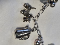 Vintage 1960s Sterling SIlver 925 Charm Bracelet Wells Beau JMS P&B 14 Charms