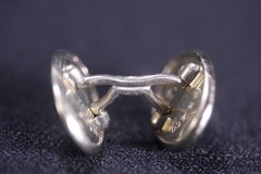 Antique PSM Phillip-Simons Co Belais 14K White-Gold-Front Cufflinks Oval Shape