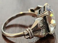 Vintage Uncas Mfg Co Sterling Silver CZ Ring