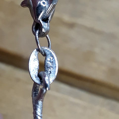 Vintage LA Studio Signed Sterling Silver Peace Slide Pendant Necklace 18″