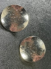 Vintage 1.2” Round Wavy Silver Tone Textured Metal Clip Earrings