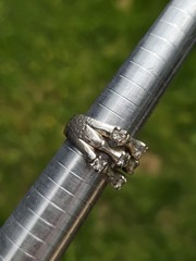 Vintage Sterling Silver Bamboo Ring Stacked 925 Size 7 IVY Thick Multi Band Mens