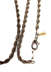 Vintage Revlon Rope Twisted Chain Necklace 18″ Silver Tone Costume 4mm Wide GUC