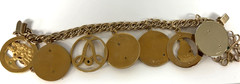 Vintage Avon 10k GF Gemstone Presidents Club Bracelet 8 Chunky Charms 85g