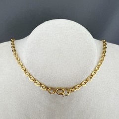 Vintage MCM Necklace Brushed Gold Tone Pendant 24”