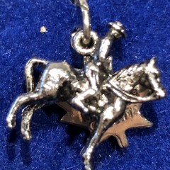 NEW Vintage Nickel Silver Charm Ft Macleod Alberta Mounty Horse Souvenir Maple