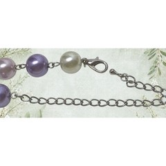 Vintage Pastel Faux Pearl Double Strand Necklace Pink Purple Romantic
