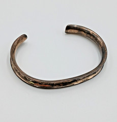 VTG 925 Mexico Cuff Bracelet 2.5in Sterling Silver 15g Channel Rugged Rustic