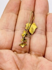 Vintage Thousand Flowers Sterling Silver Earrings Ivy Leafs Enamel Details