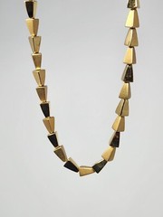 Napier Square Pyramid Gold Tone Heavy Necklace Geometric Necklace 16″-18″ VTG