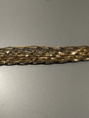 Vintage 925 Sterling Silver Gold Plated Multi Strand Herringbone Chain Bracelet