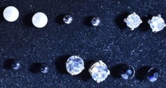 Vintage Post Earrings 14 Pairs Lg Med Small Faux Pearls Crystals and Balls Nice