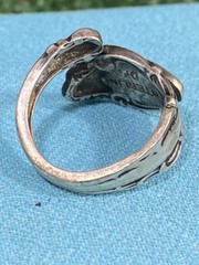 Vintage Southwestern Bypass Ring 925 Silver Turquoise Adjustable DFA Sterling