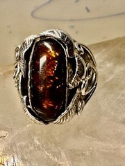 Navajo ring fire agate band size 5.50 sterling silver women