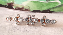 1970’s Glamorous Bright Sparkly Rhinestone 2.25″ Stunning Bar Pin Brooch