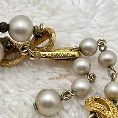 Vintage Vendome Jewelry Set Faux Pearl Gold Tone Cage RARE Signed