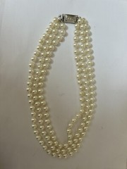 Vintage Carol Lee Cocktail Necklace Chunky Statement Pearl Beads 18”