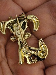 3 Vintage Gerry’s Dog Pins Gold Tone Red Rhinestone Eyes
