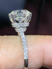 10mm Round Cut Solitaire Moissanite Wedding Engagement Ring 925 Sterling Silver