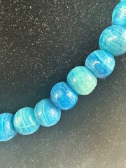 Vintage Blue Kyanite Beaded Necklace With Gold-Tone Spring Clasp