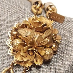 Vintage Signed Jonne Necklace House of Schrager Haskell Style Gold Tone 23″ Long