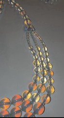 VTG CZECH Art Deco Graduated Blue OPALINE GLASS Triple Strand Festoon NECKLACE