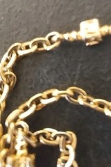 Vintage 70’s Signed Roget Long Necklace Gold Tone 36 In